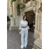 Beyaz Simli Ottoman İkili Takım
