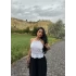 Beyaz Sırt Dekolte Fistolu Bluz