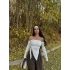 Beyaz Yandan Büzgülü Straplez Crop