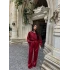 Bordo Basic Saten İkili Takım