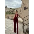 Bordo Boyundan Bağlamalı Sandy Tulum