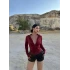 Bordo Fermuarlı Scuba Ceket
