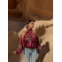 Bordo Liva Omuz Açık Bluz