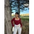 Bordo Twist Çıtçıtlı Crop Set