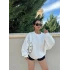 Ekru Balon Kollu Üç İplik Sweat