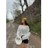 Ekru Kayık Yaka Oversize Triko