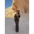 Haki Boyun Aksesuarlı Degaje Elbise