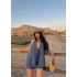 İndigo Yelekli Sofia Keten Takım