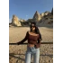 Kahve Bold Biyeli Crop