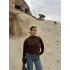 Kahve Dik Yaka Selanik Sweat