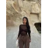 Kahve Kayık Yaka Transparan Crop