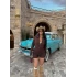 Kahve Şortlu Bodysuit Triko İkili Takım