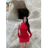 Kırmızı Büzgülü Mini Elbise