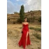 Red Bust Draped Dress