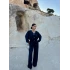Lacivert Modal Düğmeli İkili Takım