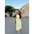 Sarı Askılı Elegant Elbise