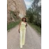 Sarı Gofre Tek Omuz İkili Takım