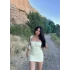 Sarı Yaka Bağcıklı Mini Elbise