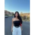 Siyah Basic Straplez Crop