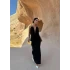 Siyah Boyun Aksesuarlı Degaje Elbise
