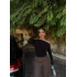Siyah Büzgülü Kayık Yaka Crop