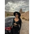 Siyah Çift Aksesuarlı Crop