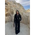 Siyah Çift Fermuarlı Triko Takım