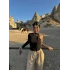 Siyah Fularlı İki Parça Crop