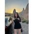 Siyah Göğüs Tokalı Sandy Elbise