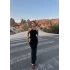 Siyah Halter Yaka Aksesuarlı Elbise