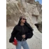 Siyah Kaşe Bomber Mont