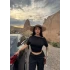 Siyah Kayık Yaka Sandy Bluz