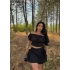 Siyah Madonna Etekli İkili Takım