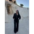 Siyah Modal Düğmeli İkili Takım