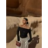 Siyah Önü Düğmeli Ottoman Bluz