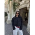 Siyah Short Kruvaze Trençkot