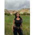 Siyah Sırt Açık Scuba Crop