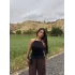 Siyah Sırt Dekolte Fistolu Bluz