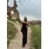 Siyah Tek Omuz Yırtmaçlı Elbise