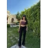 Siyah Werty İspanyol Paça Tayt