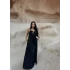 Siyah Yaka Aksesuarlı Arya Elbise