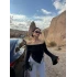 Siyah Yaka Büzgülü Asimetrik Bluz