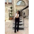 Siyah Yüksek Bel Atlas Pantolon