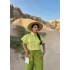 Yeşil Duble Kol Çizgili Gömlek