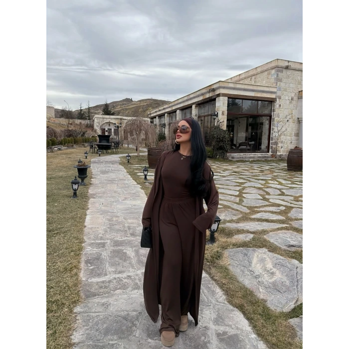 Kahve Üçlü Sandy Basic Takım