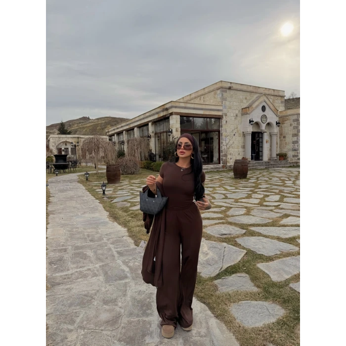 Kahve Üçlü Sandy Basic Takım