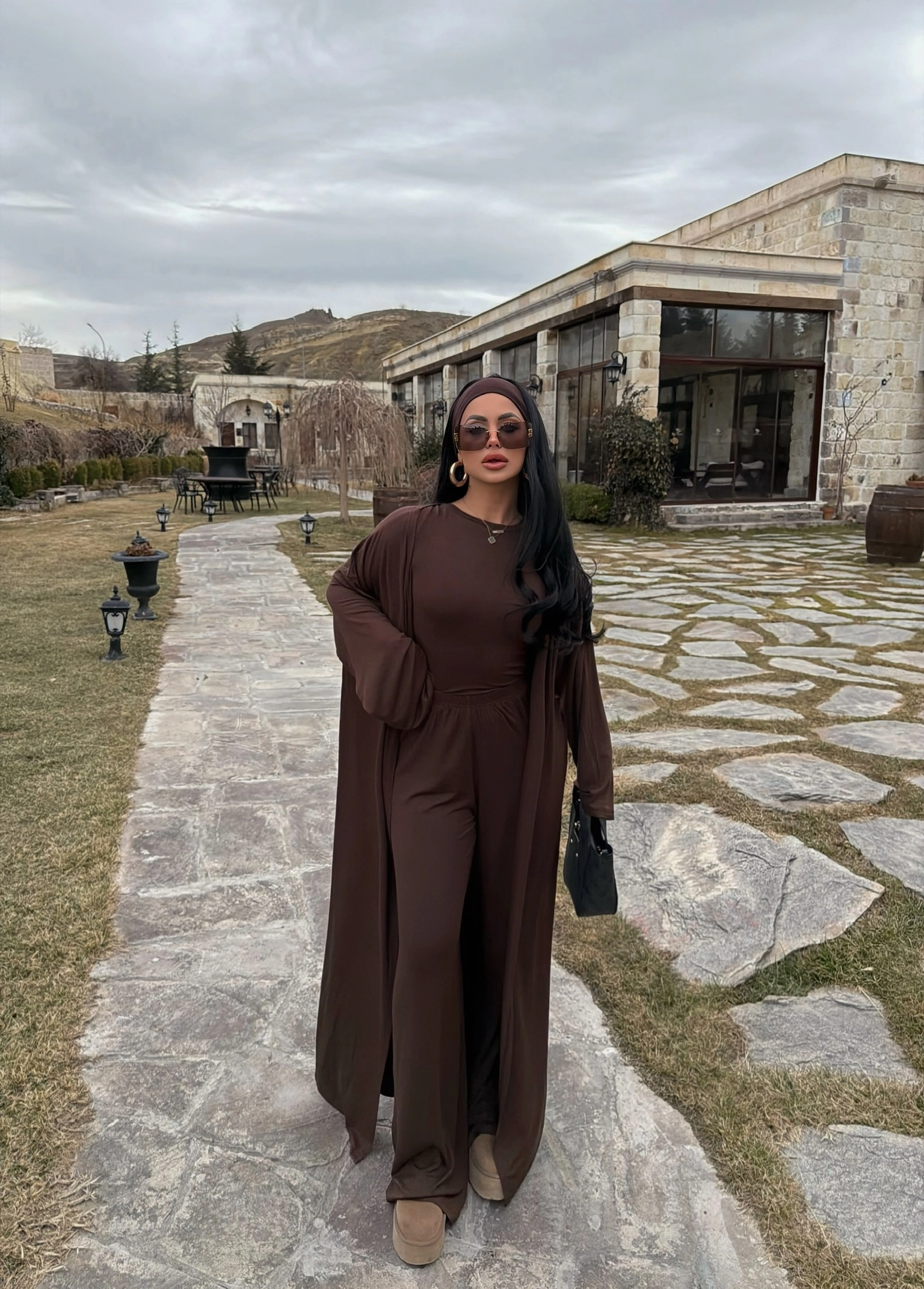 Kahve Üçlü Sandy Basic Takım