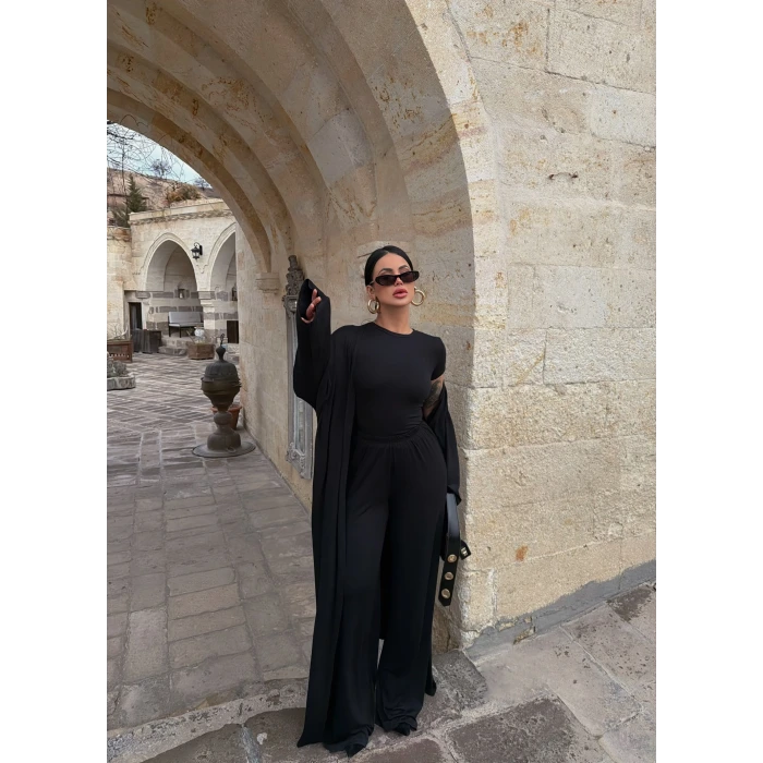 Siyah Üçlü Sandy Basic Takım