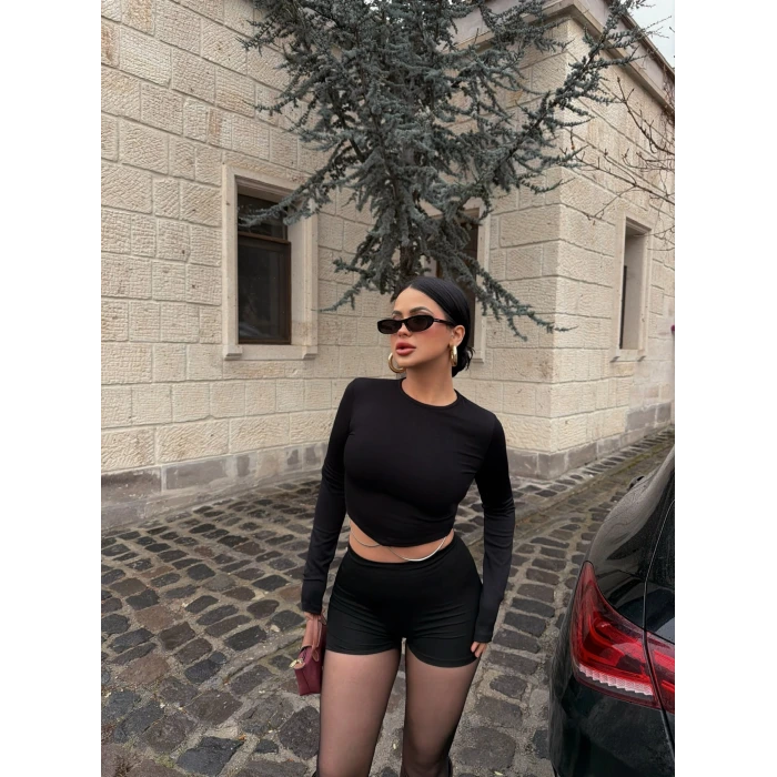 Zincir Aksesuarlı Basic Crop