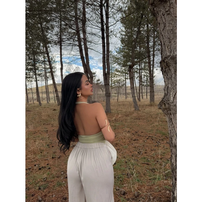 Yeşil Boyundan Geçmeli Basic Crop